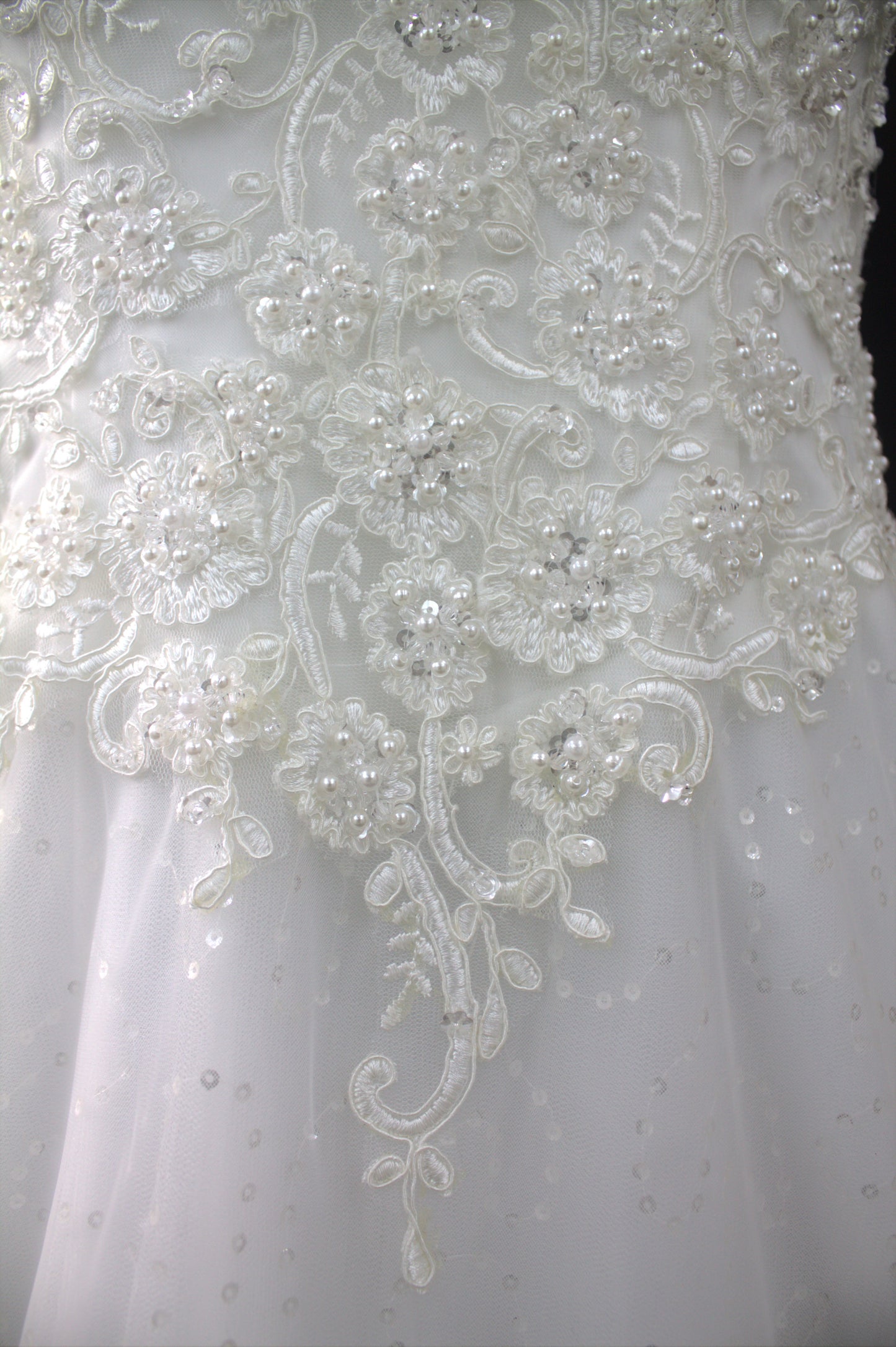 "Romantic Off-Shoulder Lace Bridal Gown with Elegant A-Line Design and Delicate Beading White Gown" Product code-2011