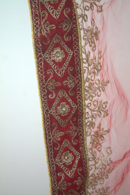 “Crimson Red Velvet Bridal Lehenga with Intricate Zari & Sequin Embroidery” Product code-1226