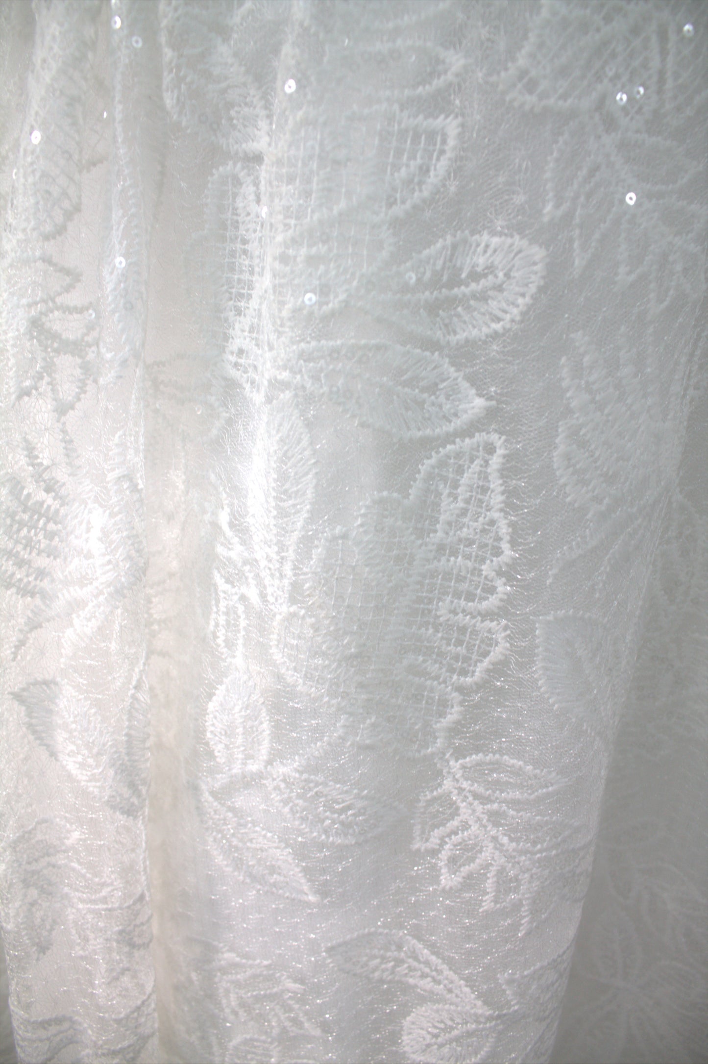 "Liora Elegant A-Line Lace Wedding Gown with Floral Embroidery & Sheer Short Sleeves-White Gown" Product code-2013