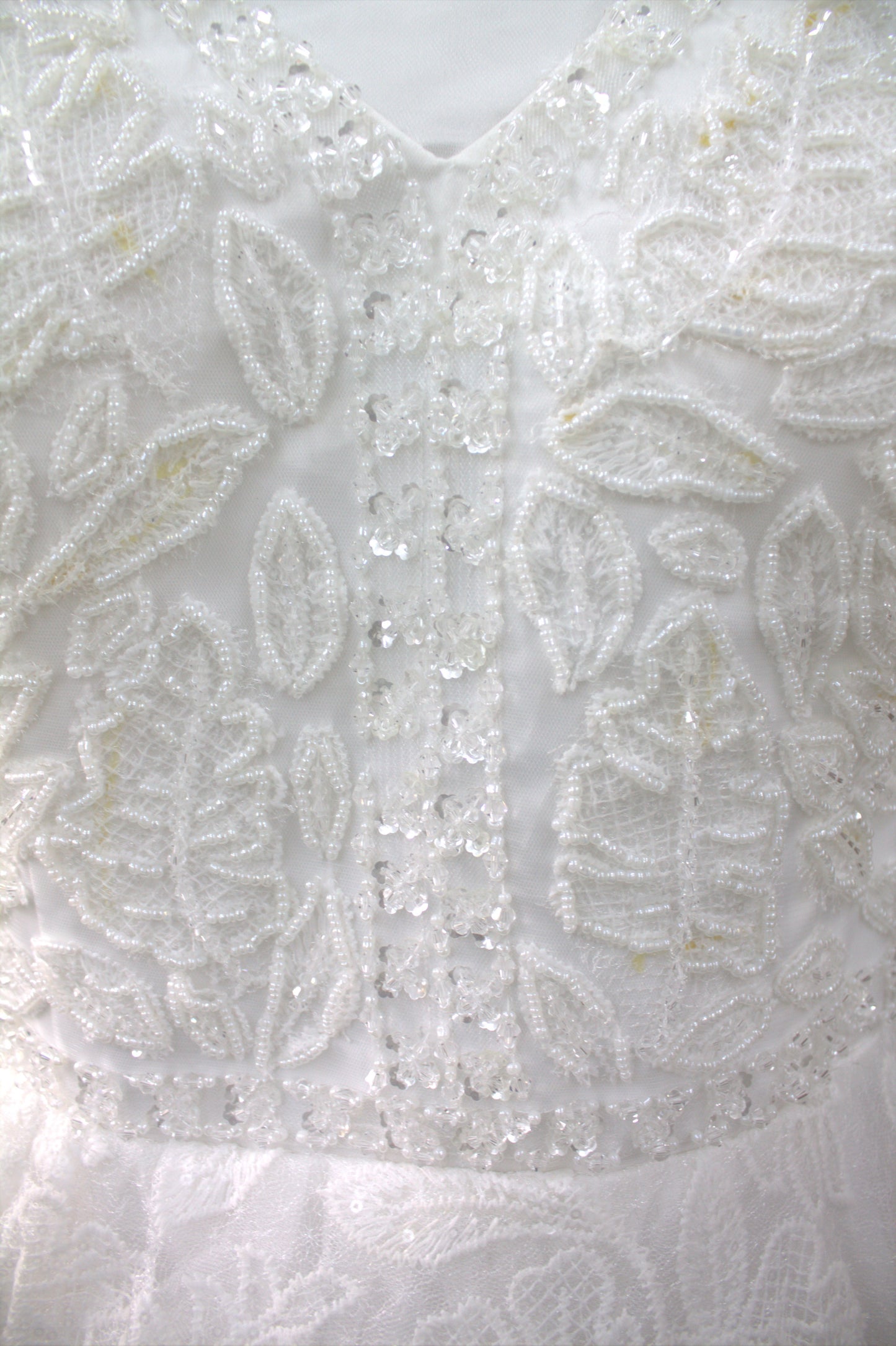 "Liora Elegant A-Line Lace Wedding Gown with Floral Embroidery & Sheer Short Sleeves-White Gown" Product code-2013
