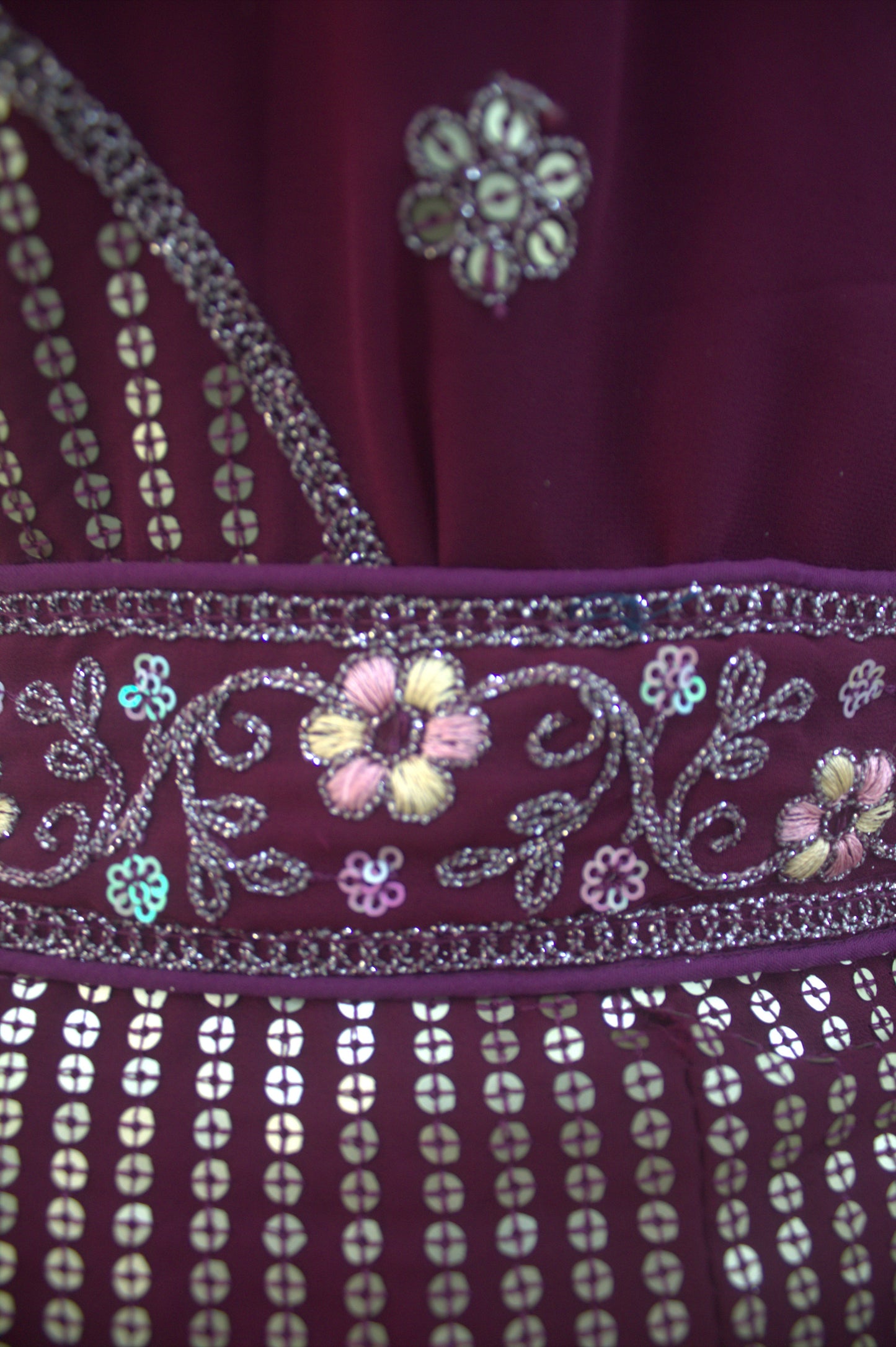 “Plum Velvet Bridal Lehenga with Sequin & Floral Embroidery Work” Product code-1260