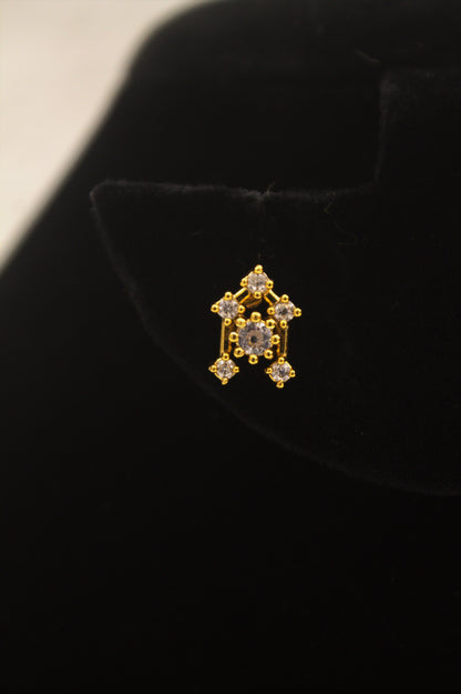 "Regal Bloom CZ Necklace Set – Gold-Plated Bridal Jewelry" Product code-6314