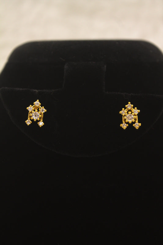 "Regal Bloom CZ Necklace Set – Gold-Plated Bridal Jewelry" Product code-6314