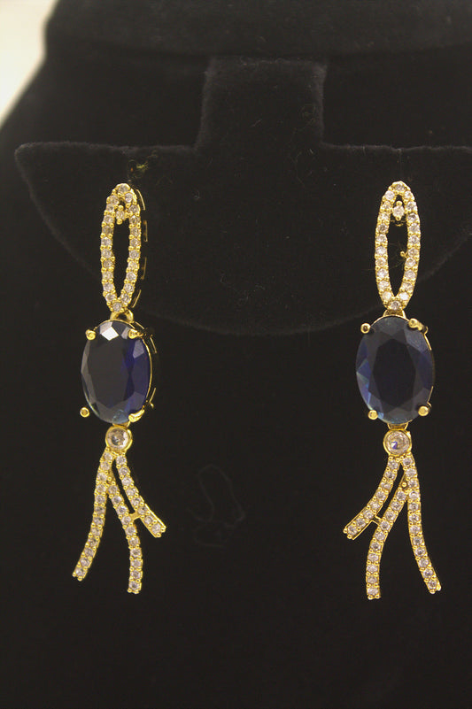 "Midnight Sapphire Oval Necklace & Earring Set" Product code-6028