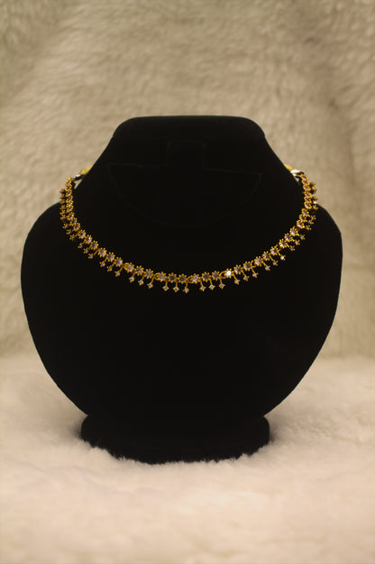 "Regal Bloom CZ Necklace Set – Gold-Plated Bridal Jewelry" Product code-6314