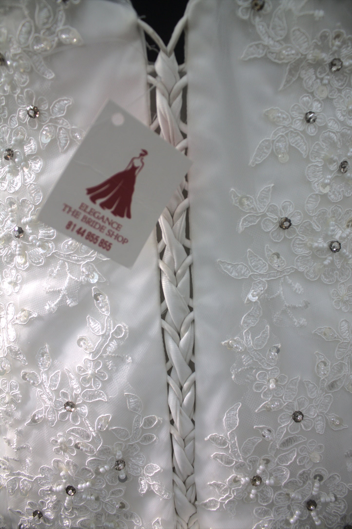 "Isabella Illusion Neck Mermaid Wedding Gown with Lace Appliqués & Beaded Embellishments-White Gown" Product code-2014