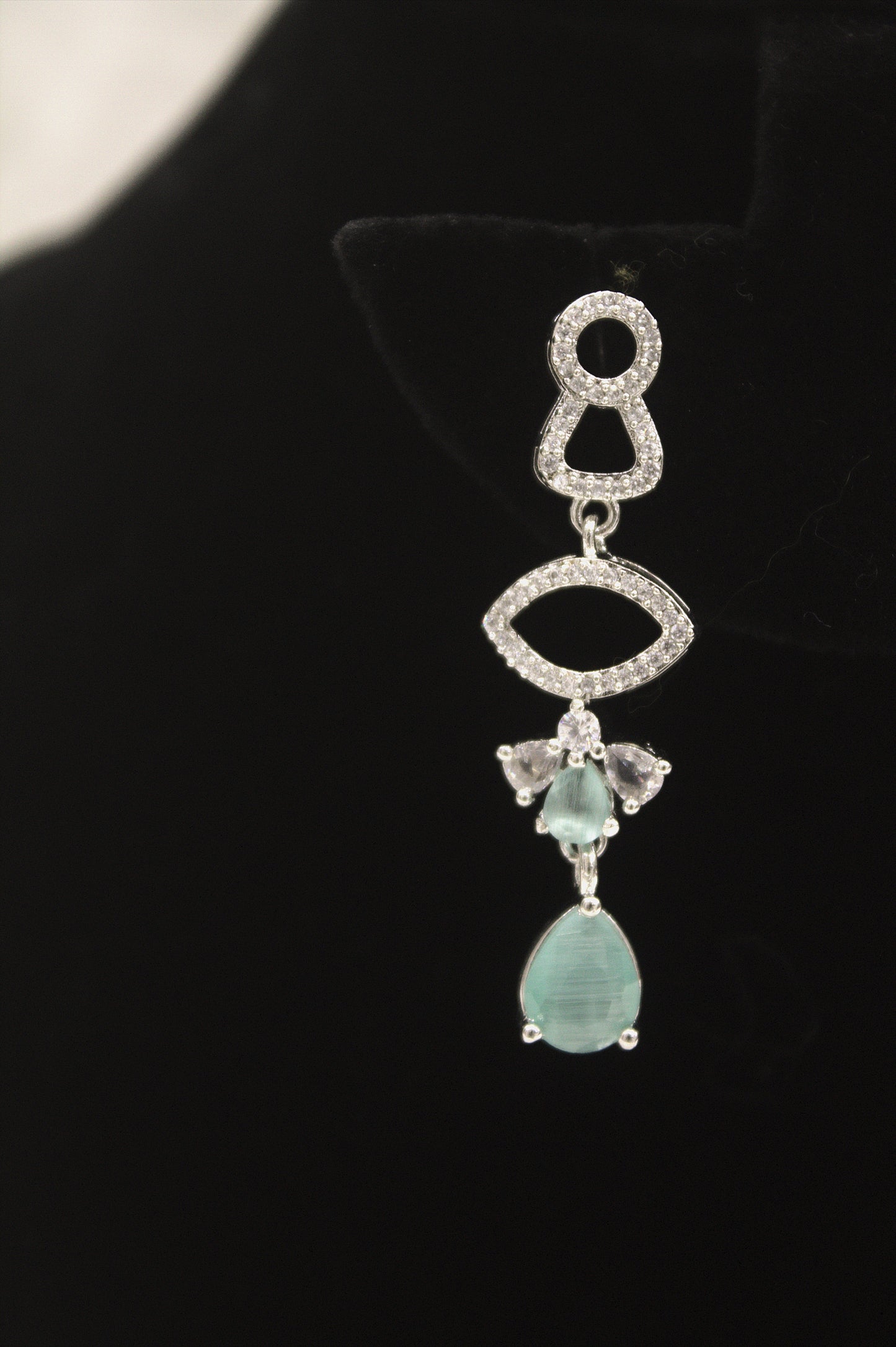"Emerald Ice Crystal Drop Necklace & Earring Set" Product code-6033