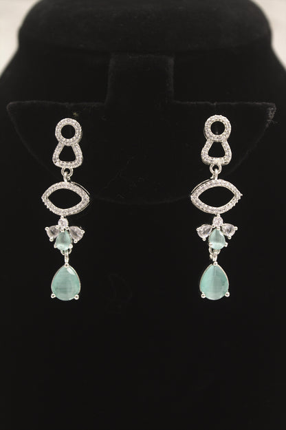 "Emerald Ice Crystal Drop Necklace & Earring Set" Product code-6033