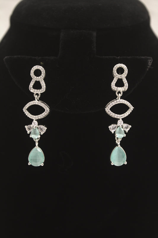 "Emerald Ice Crystal Drop Necklace & Earring Set" Product code-6033