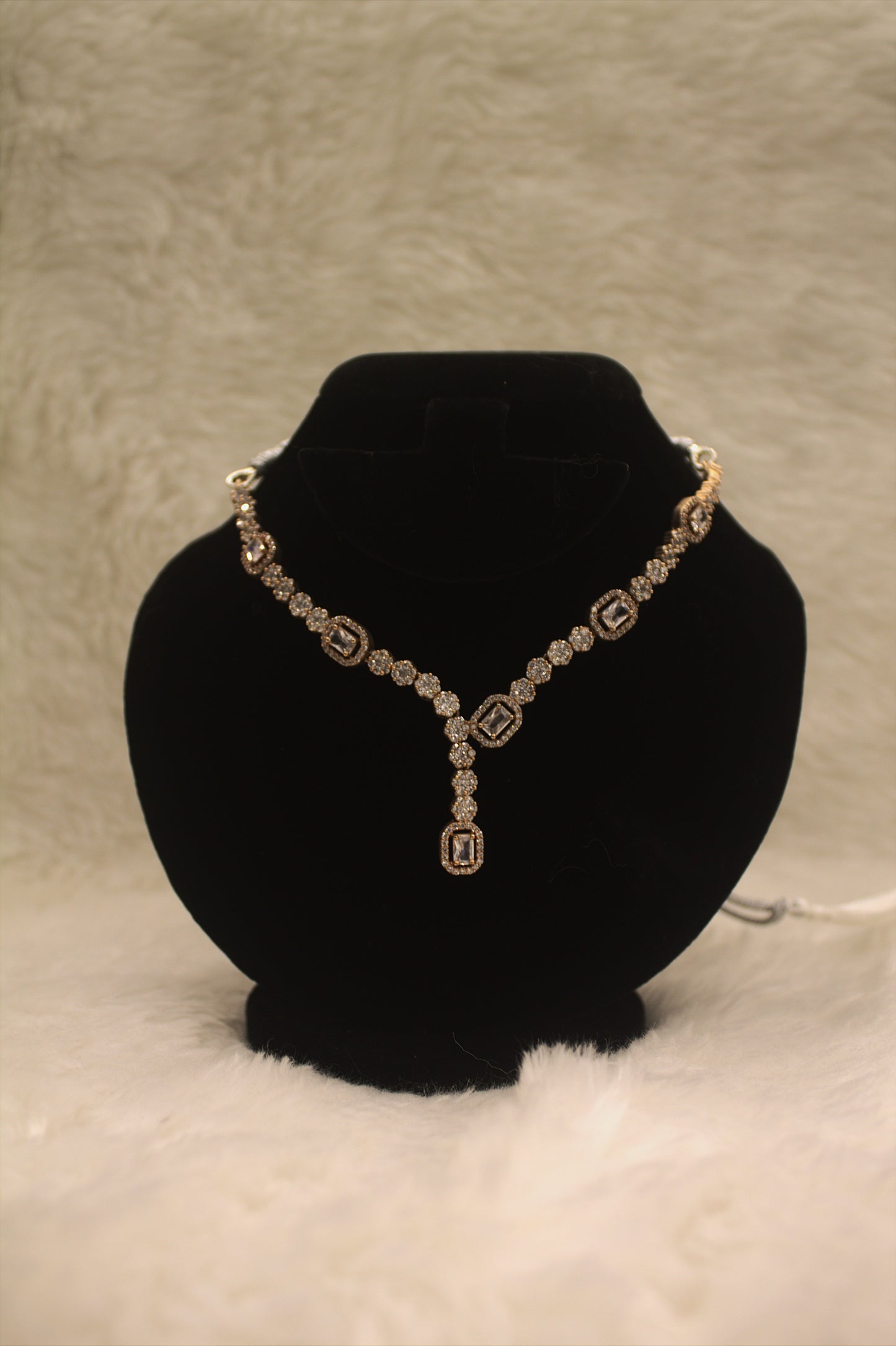 "Radiant Crystal Geometric Necklace & Earring Set" Product code-6048
