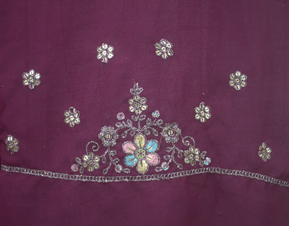 “Plum Velvet Bridal Lehenga with Sequin & Floral Embroidery Work” Product code-1260