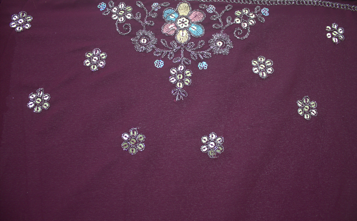 “Plum Velvet Bridal Lehenga with Sequin & Floral Embroidery Work” Product code-1260