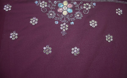 “Plum Velvet Bridal Lehenga with Sequin & Floral Embroidery Work” Product code-1260