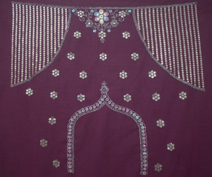 “Plum Velvet Bridal Lehenga with Sequin & Floral Embroidery Work” Product code-1260