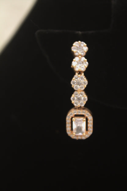 “Elegant Silver Crystal Choker Necklace & Drop Earring Set” Product code-6041
