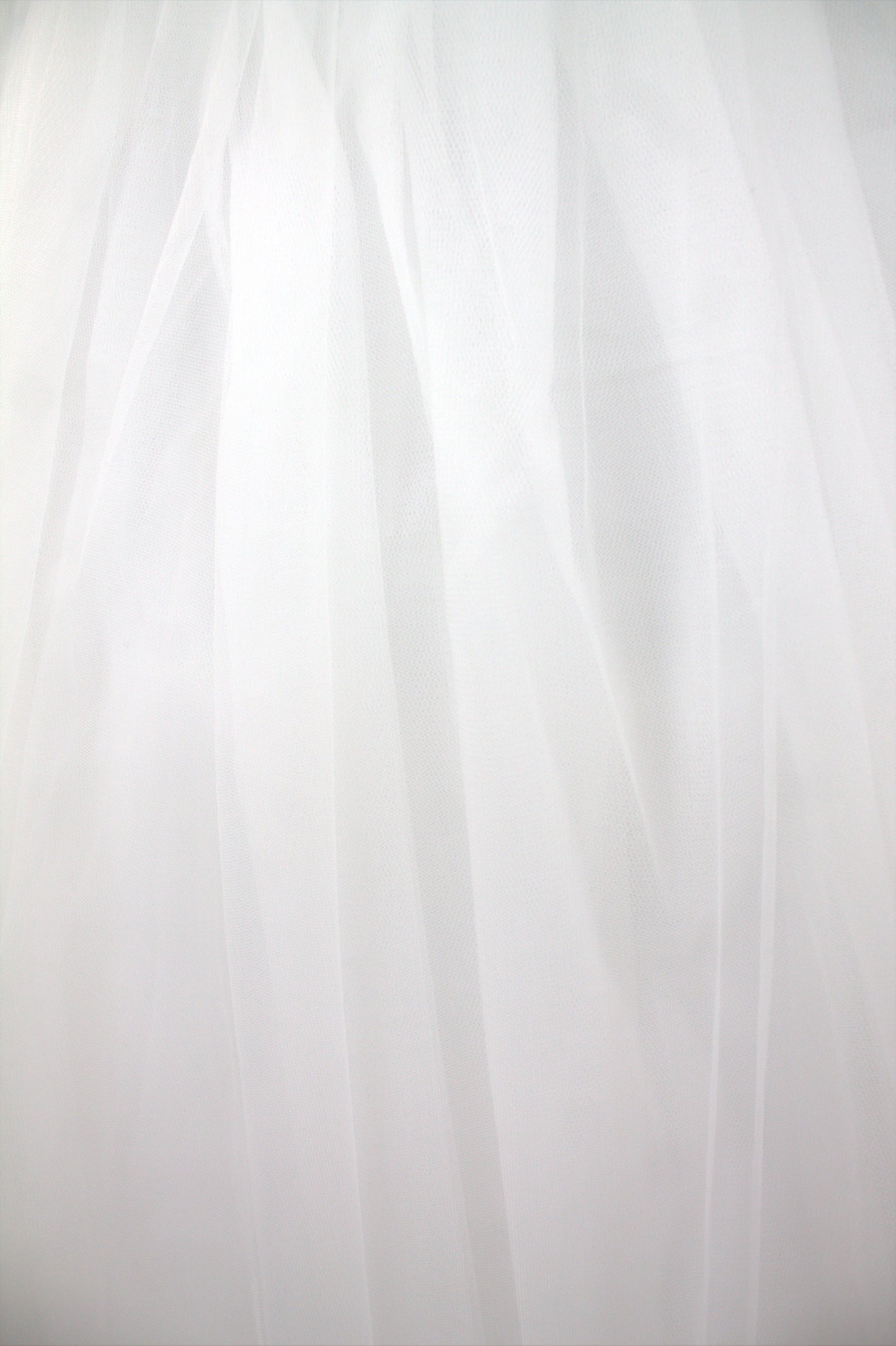 "Classic White Tulle Ball Gown Wedding Dress with Structured Bodice, Satin Waistband & Short Puff Sleeves-White Gown" Product code-2095