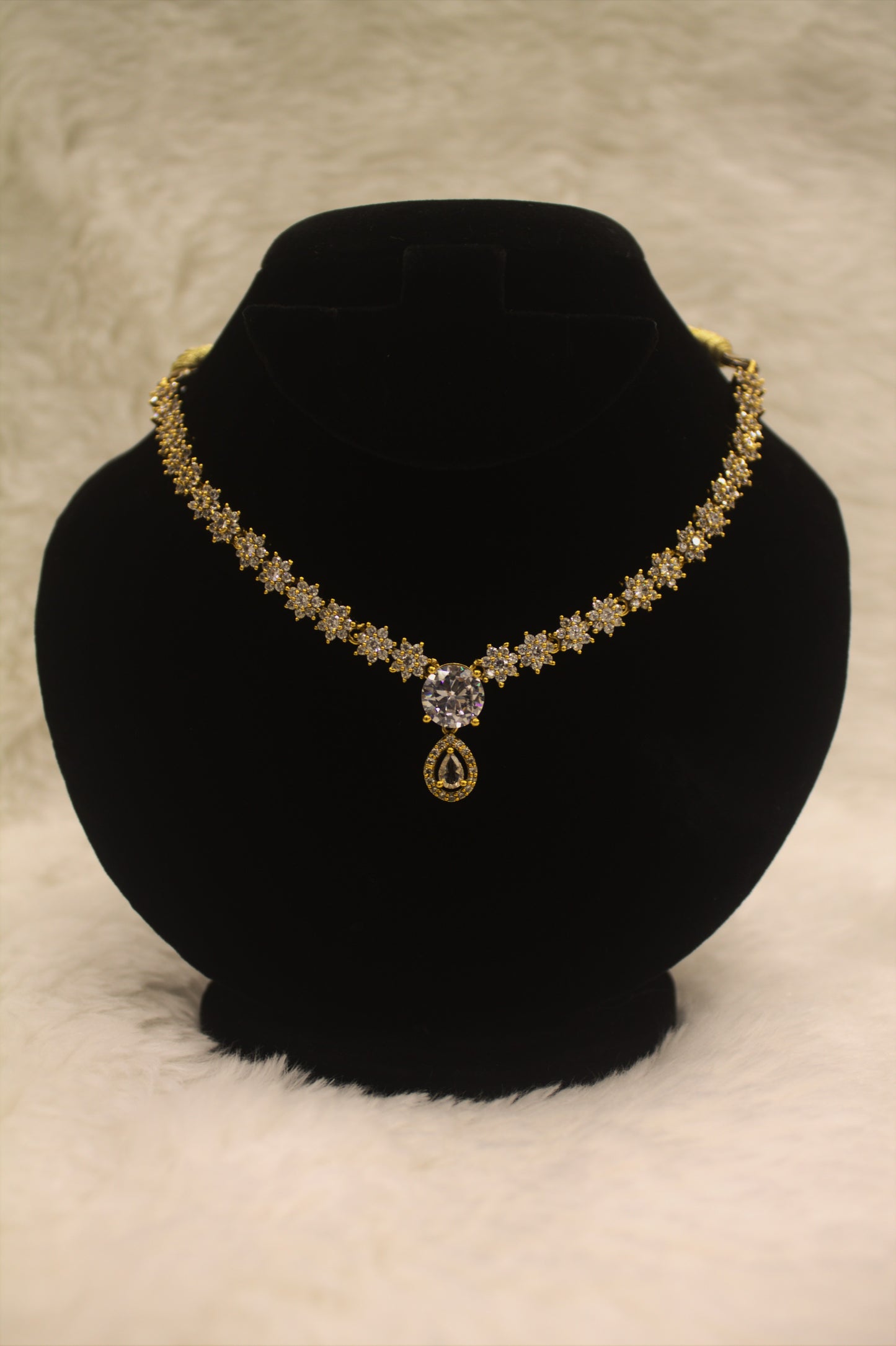 "Aurora Gold-Plated Bridal Necklace & Earrings Set" Product code-6330