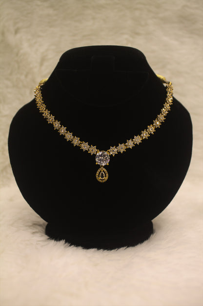"Aurora Gold-Plated Bridal Necklace & Earrings Set" Product code-6330