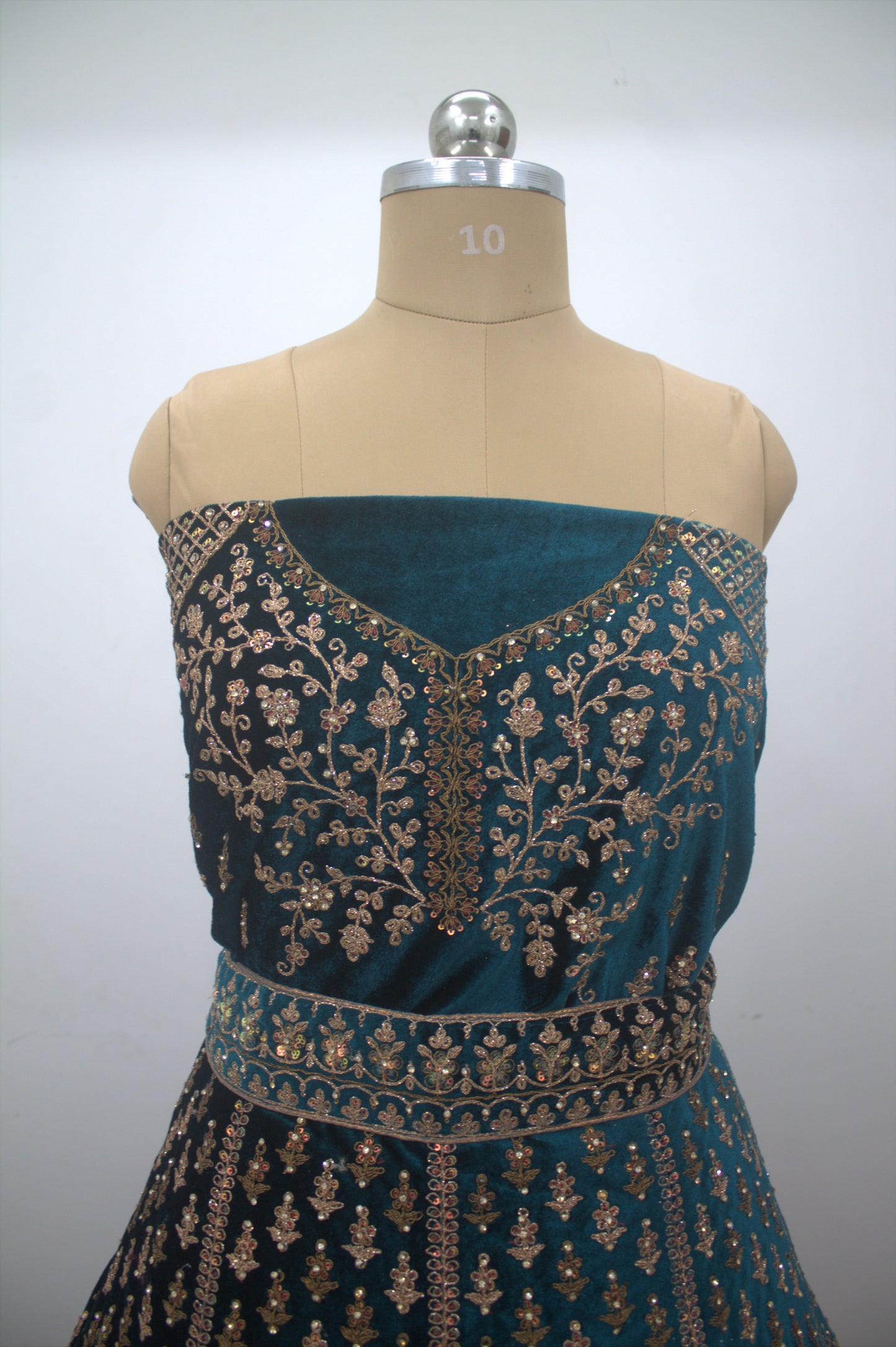 “Emerald Majesty Heavy Embroidered Bridal Lehenga with Sequins & Zari Work” Product code-1247