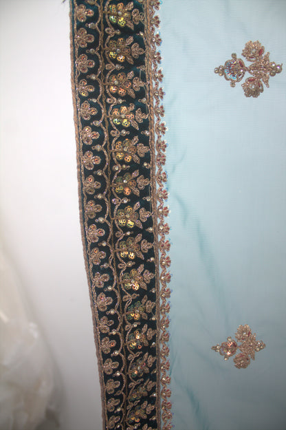 “Emerald Majesty Heavy Embroidered Bridal Lehenga with Sequins & Zari Work” Product code-1247
