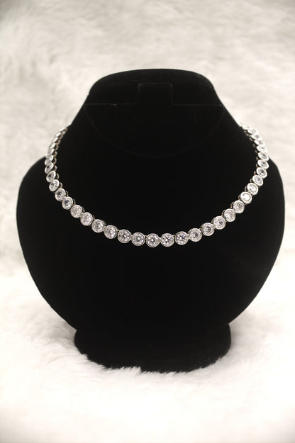 "Timeless Crystal Round Necklace & Drop Earrings" Product code-6138