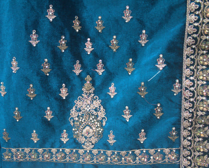 “Emerald Majesty Heavy Embroidered Bridal Lehenga with Sequins & Zari Work” Product code-1247