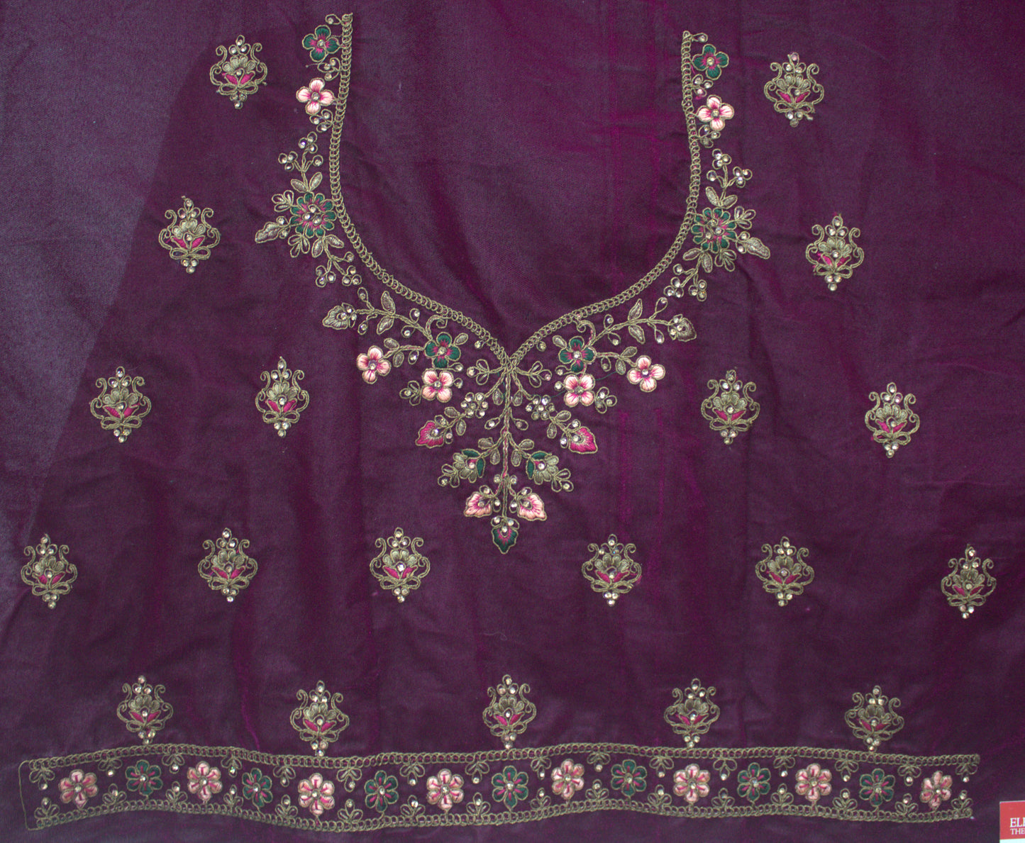 “Plum Velvet Bridal Lehenga with Intricate Floral Embroidery & Net Dupatta” Product code-1310