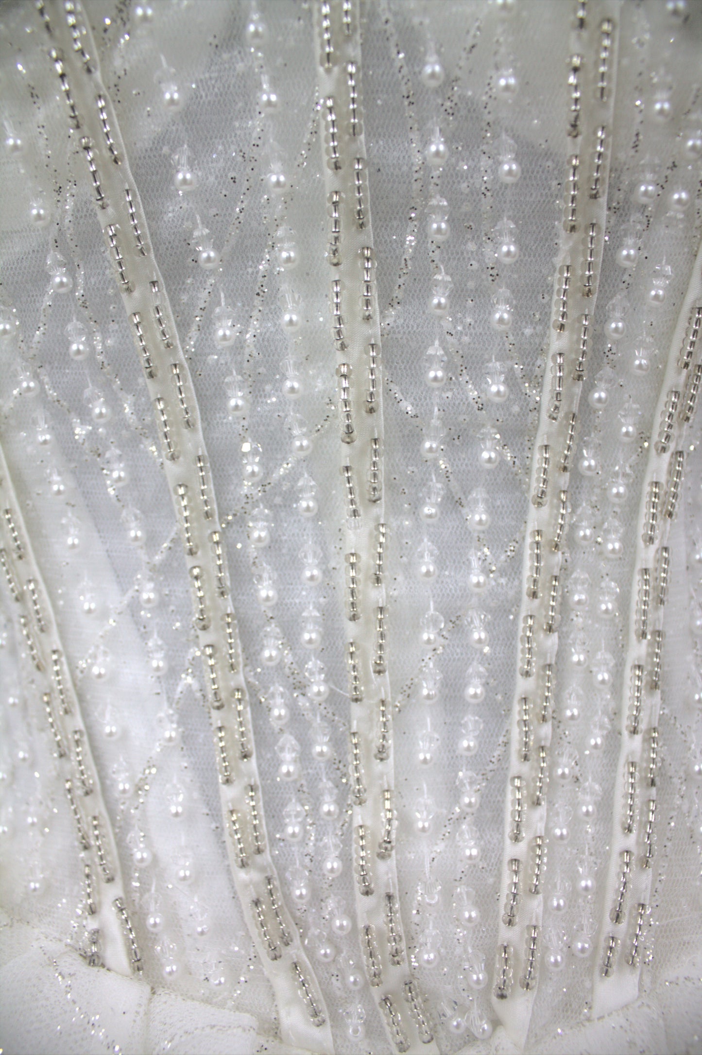 "Ethereal Pearl Off-Shoulder Ball Gown-White Gown" Product code-2093