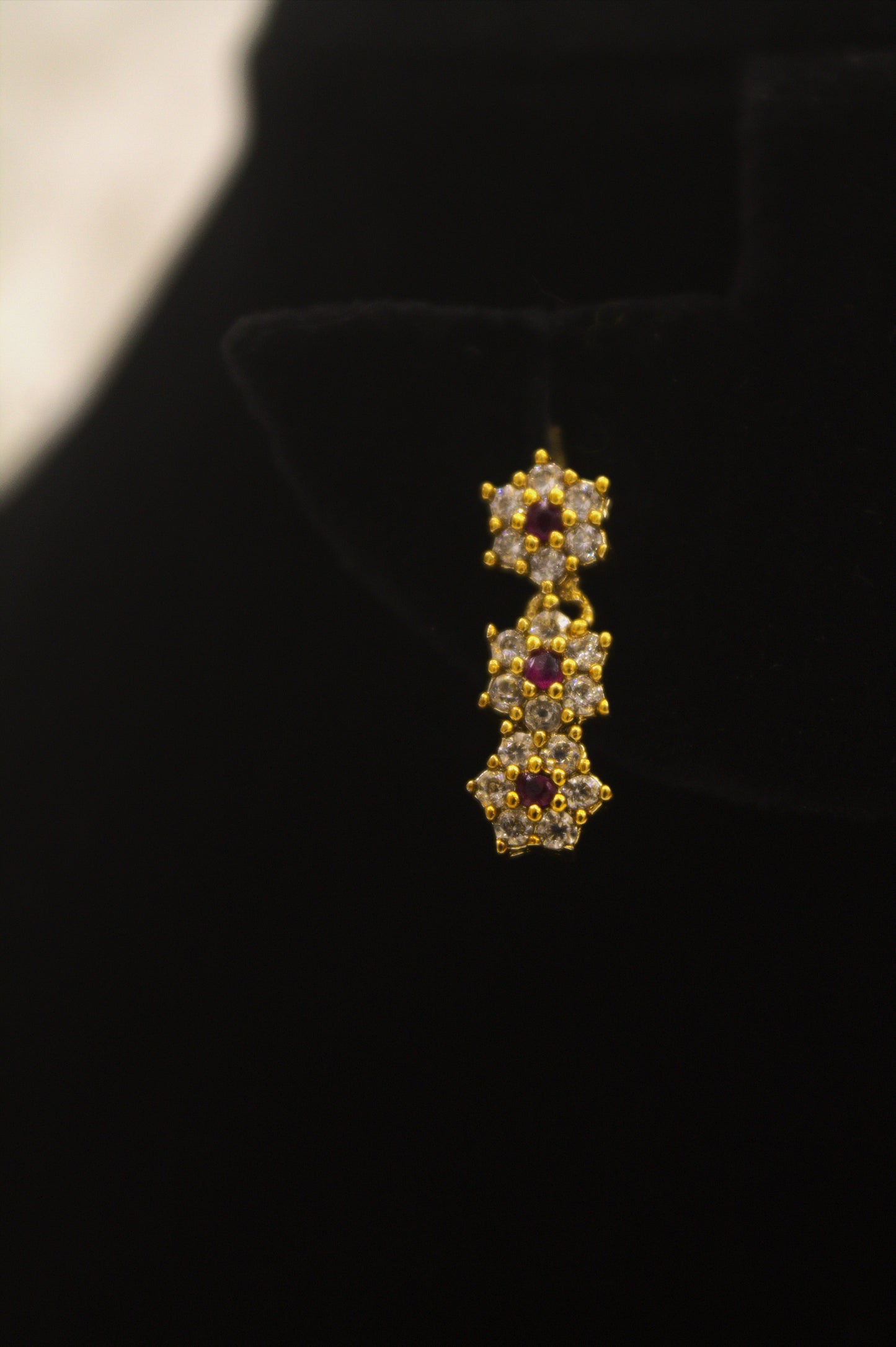 "Floral Gold-Plated CZ Necklace & Earring Set – Elegant Bridal Jewelry" Product code-6006