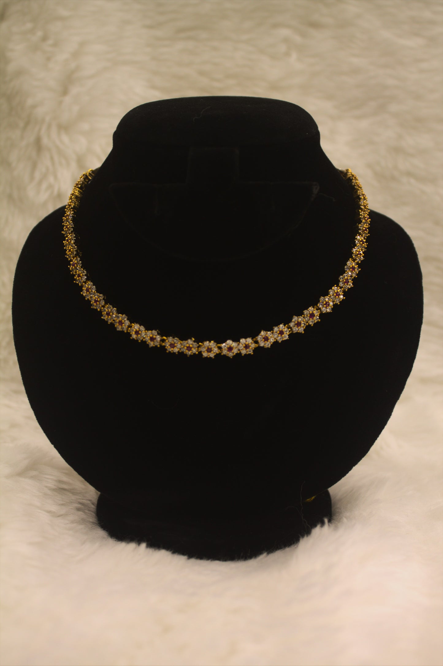 "Floral Gold-Plated CZ Necklace & Earring Set – Elegant Bridal Jewelry" Product code-6006