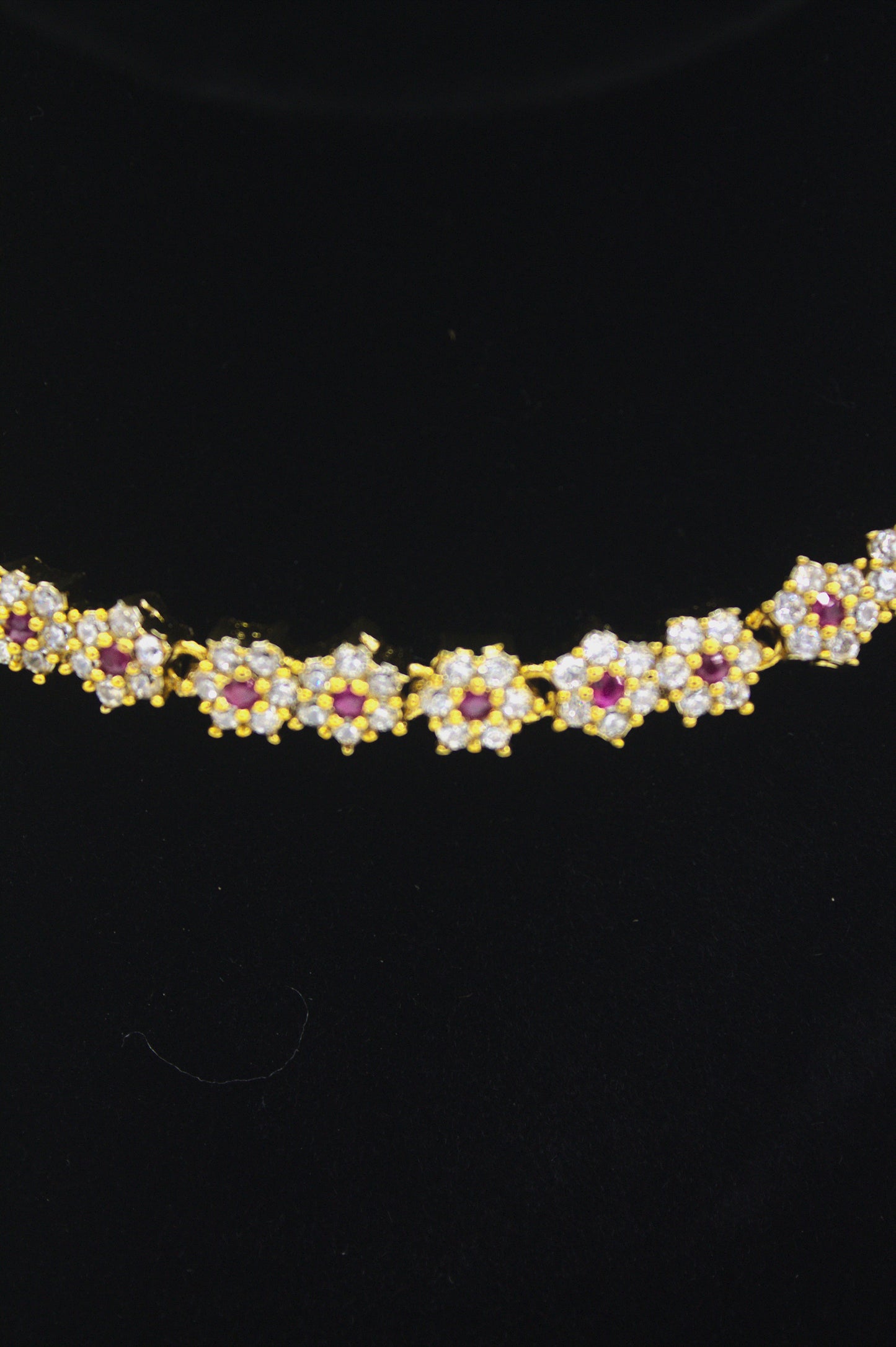"Floral Gold-Plated CZ Necklace & Earring Set – Elegant Bridal Jewelry" Product code-6006