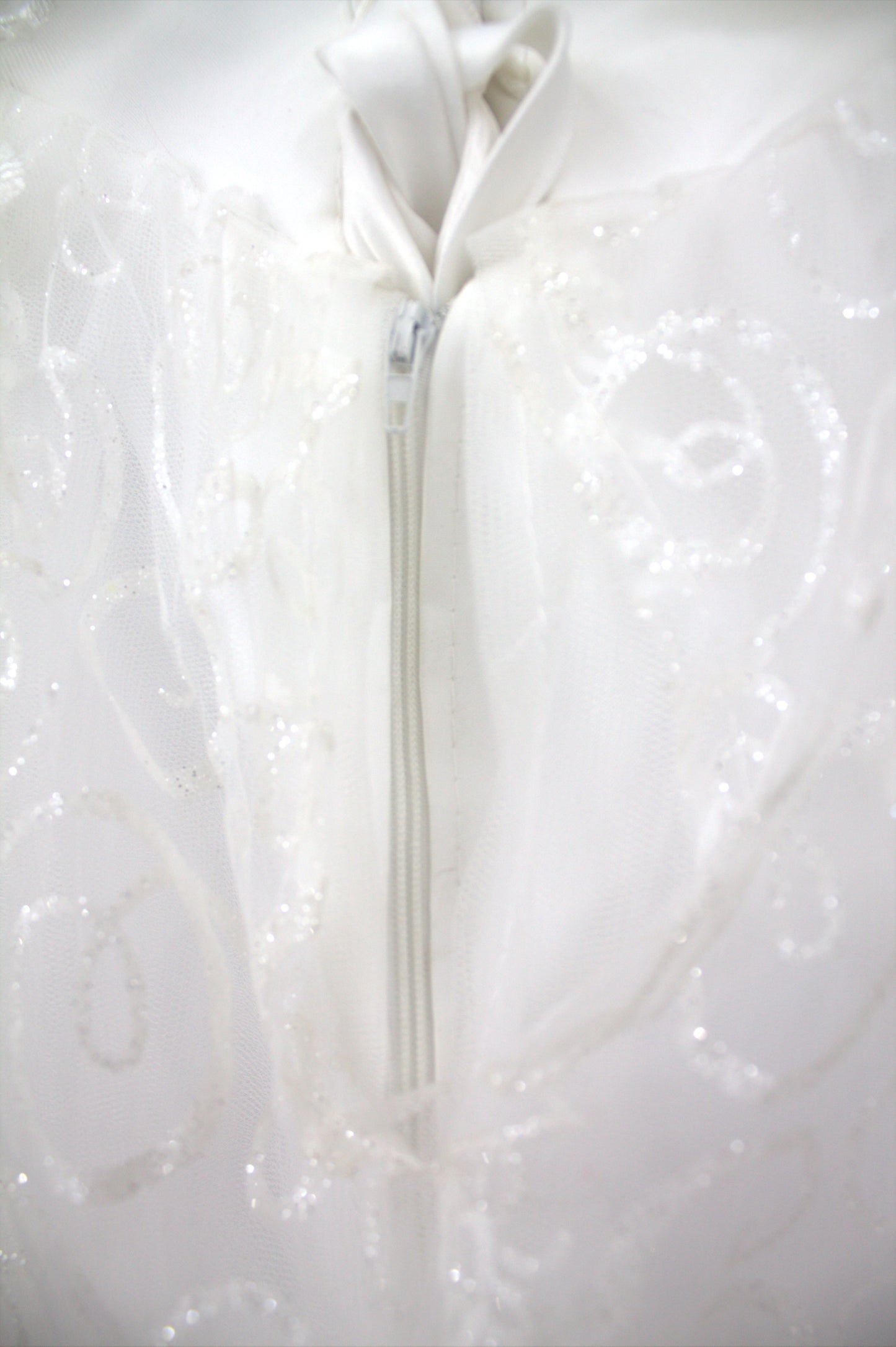 "Whispering Bloom Embroidered Ball Gown with Draped Straps White Gown" Product code-2004