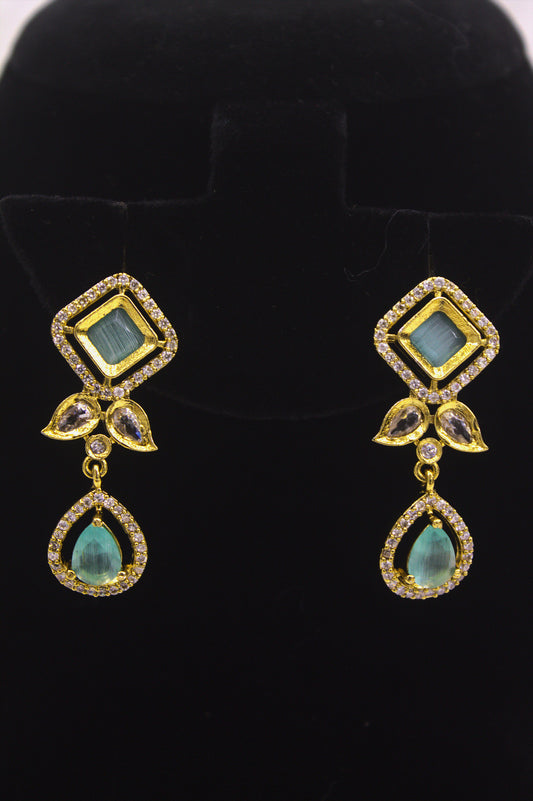 "Elegant Green Stone Kundan Necklace Set with Earrings | Bridal & Party Wear Jewelry" Product code-6020